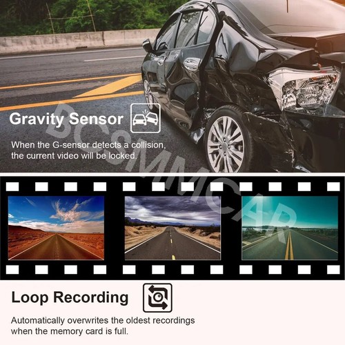 2" 4 Channel Dash Cam Driving Recorder G-Sensor Car Front Left Right Rear Camera - Picture 11 of 15