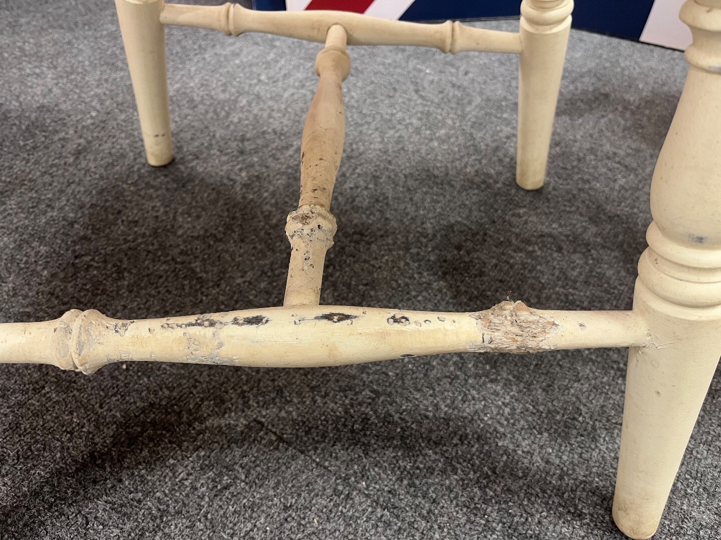 Pair LAURA ASHLEY Bramley Rustic Dining Chairs Spindle Cream Shabby