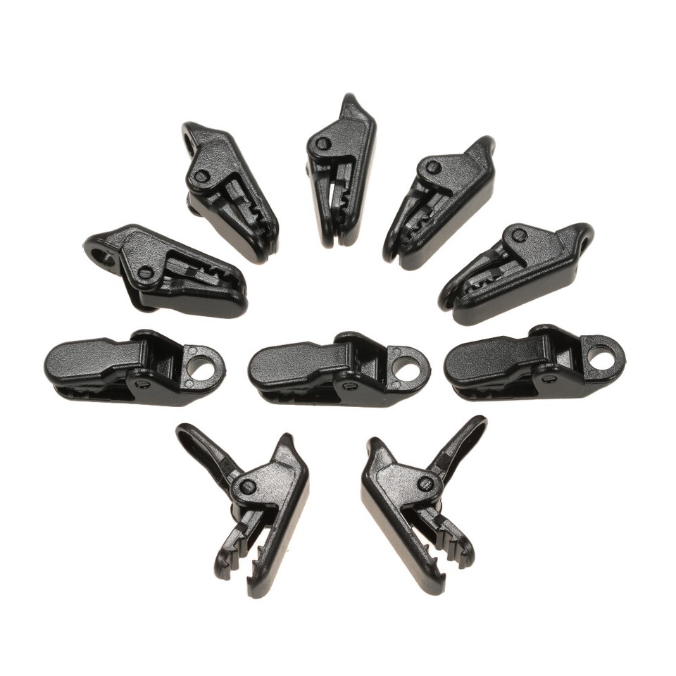 of 10 Awning Clamp Tarp Clips Snap Hangers Tent Camping Survival Q3D0
