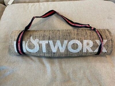 Hotworx Yoga Mat Brown Hemp Fiber 72'' x 24'' Mat Hot Yoga HotWorks Mat With Strap