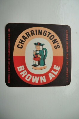 MINT CHARRINGTON MILE END LONDON BROWN ALE  BREWERY BOTTLE LABEL 