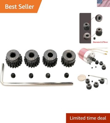 Quality Steel 48P Pinion Gear Set for 1/10 RC Cars - 16T to 19T Selection