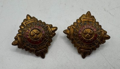 PAIR British Officer Shoulder Board Rank Pin Insignia Pip 25mm SET Device Enamel