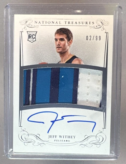 Jeff Withey 2013 National Treasures #115 Rookie RC Patch Auto /99