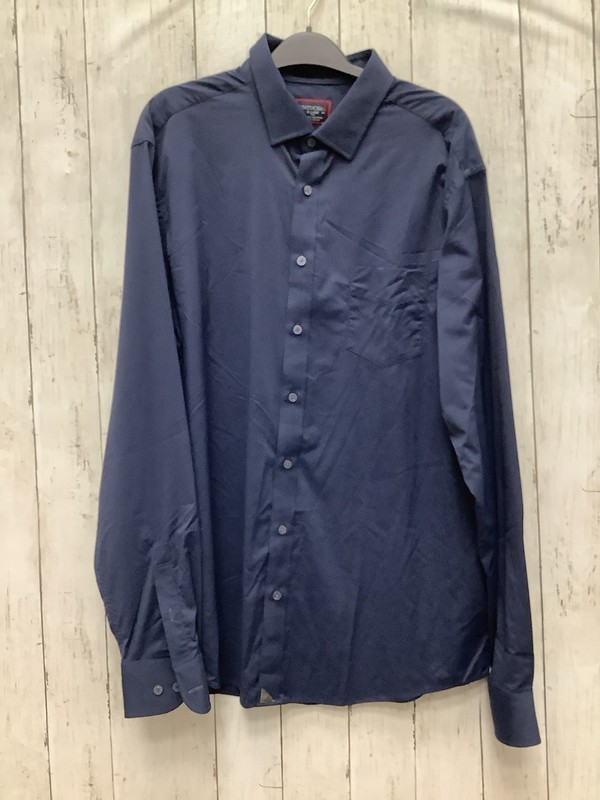 UNTUCKit Men's XL Navy Blue Long Sleeve Button-Down Shirt – Slim Fit & Casual
