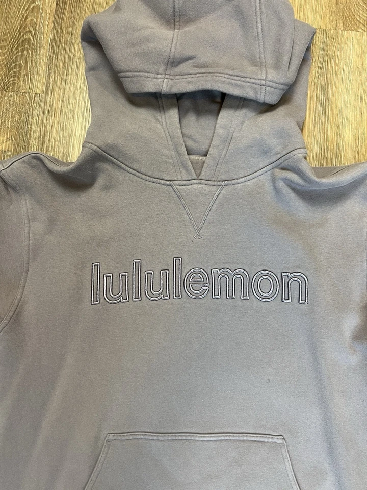 LULULEMON All Yours Hoodie Graphic Size 8 Dusky Lavender Spell Out - Image 2 of 4