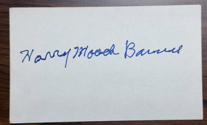 Signed Card Harry Wilson Barnes (Mooch) (1915-1993) professional baseball player