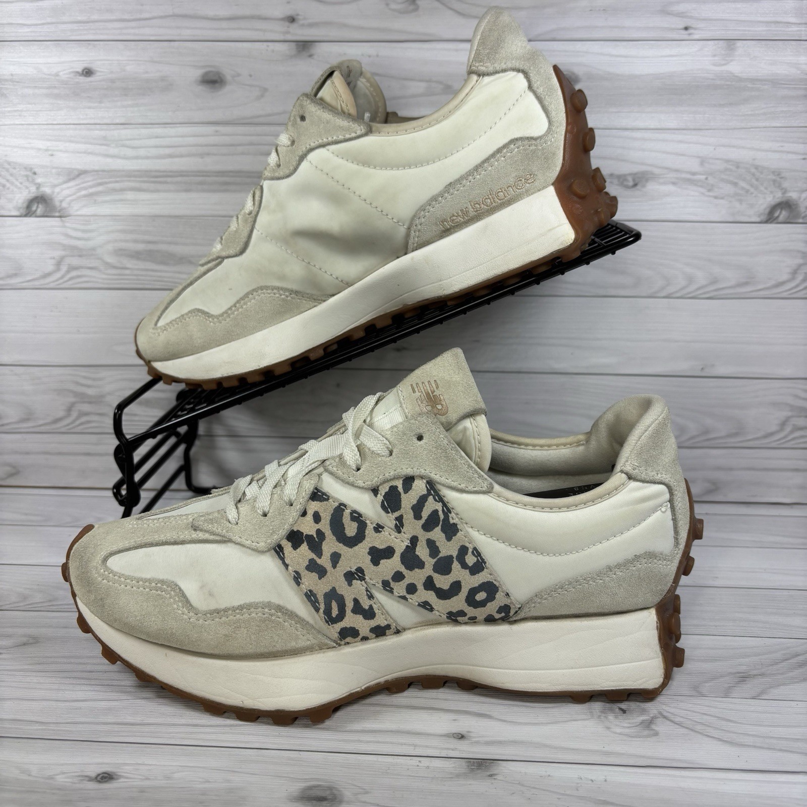 SAOLA New Balance 327 Moonbeam Leopard scarpe da ginnastica donna taglia UK 5 suola gomma
