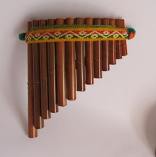 Pan Pipes Antara Flute Beginners Level Nice Sound 13 Pipes From Peru 6 1/4"W