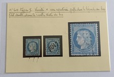 Timbre Cérès 25c bleu variété filet double rosette France classique