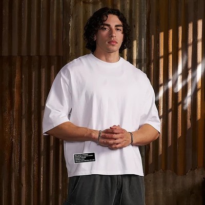 Men's Cotton Heavyweight Oversized Boxy Style Dropped Shoulder Casual T-Shirt