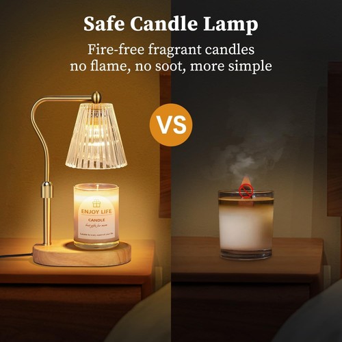 Candle Warmer Lamp with Timer Dimmer Adjustable Height,Vintage Home Decor for Sc - Picture 6 of 8