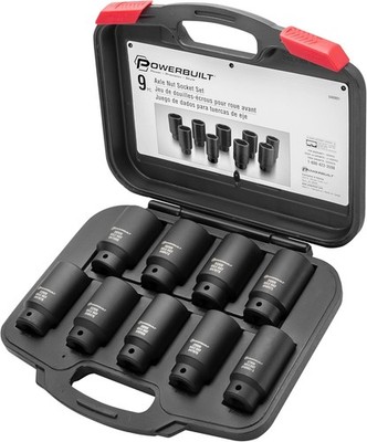 Powerbuilt 9pc Deluxe Axle Nut Socket Set Import