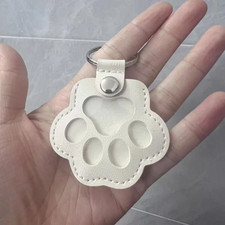 Memorial Leather Pet Hair Storage Bag Cat Paw Keychain Multifunctional Portable