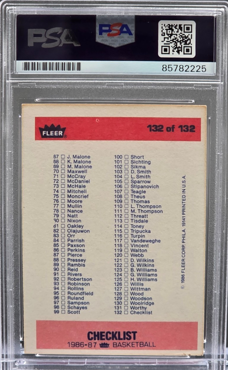 🏀 Magic Johnson Signed 1986 Fleer #132 Checklist PSA DNA 10 AUTO ✨ LAKERS HOF🏀 view 4