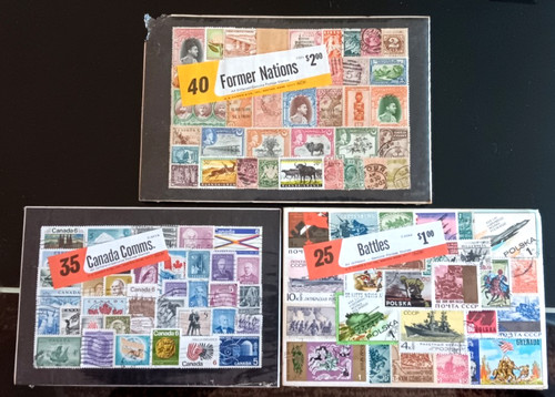 LARGE LOT of VINTAGE STAMPS in VG Used Condition - 100 Sealed Stamps!! LOT OF 3