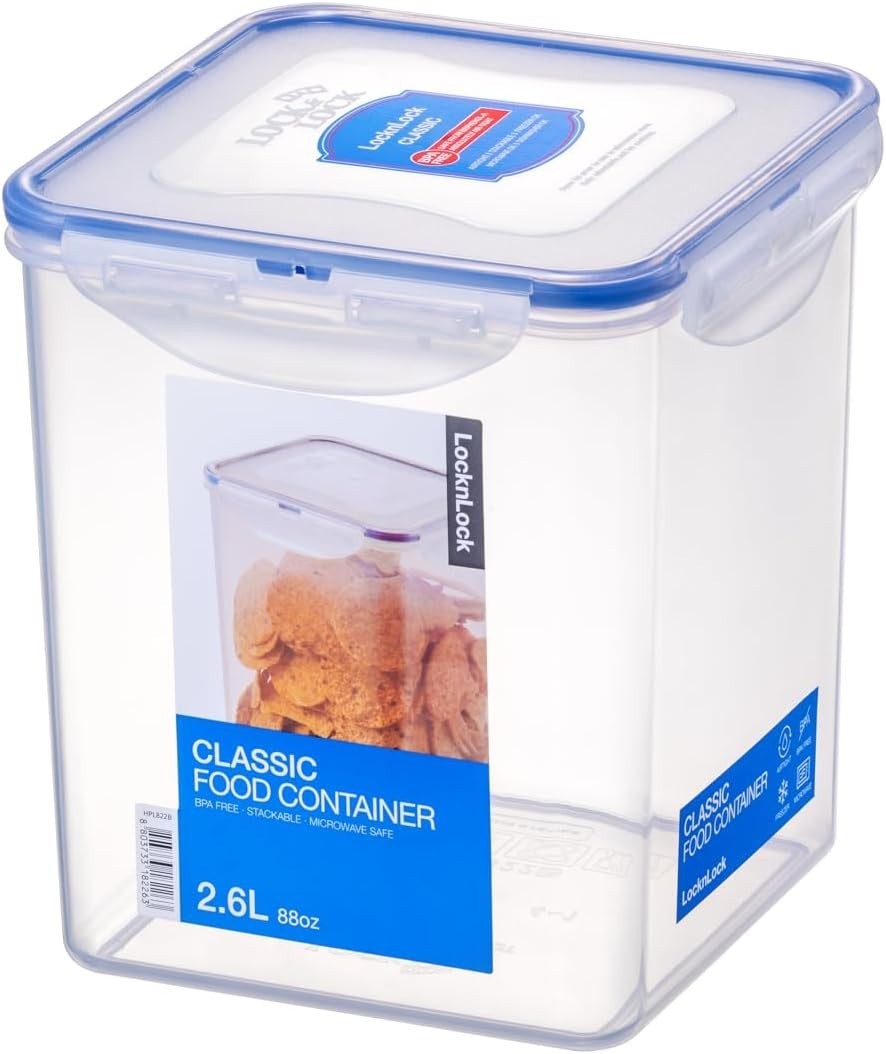 B&Q - Classic Clear Square Plastic Easy Clean Reusable Airtight Food Storage Container 2.6L - Image 3