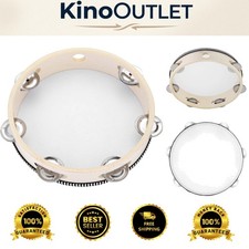 8-Inch Birch Handheld Drum with Metal Jingles - Perfect for Kids' Parties
