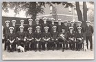 Postcard vintage militaria HMS St Vincent Royal Navy Chaplain Dog Mascot RPPC