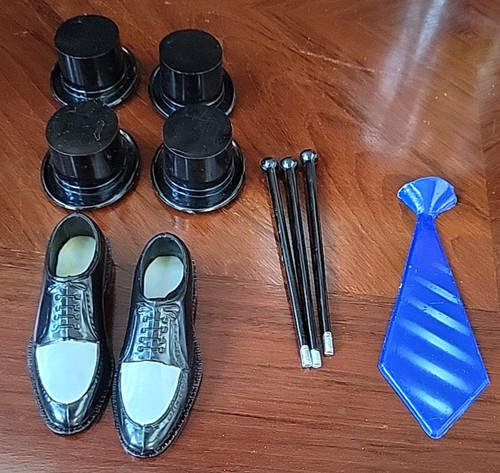 Lot 10 Cake Toppers TOP HATS CANES SHOES with Laces Puttin on the Ritz Hong Kong