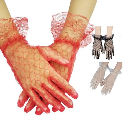 Comfort Fit Netz Handschuhe für Damen Braut Hochzeit Abend Party Kostüm