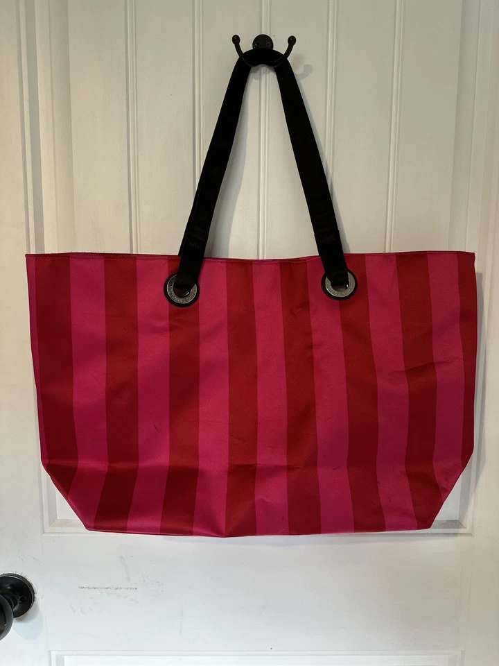 Victorias Secret Large Tote Beach Bag Red/Pink/Black With Crystals In EUC! - Image 2 of 4