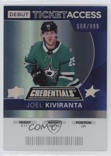2021 Upper Deck Credentials 2020-21 Debut Ticket Access /999 Joel Kiviranta 2ti
