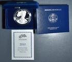 2010-W $1 AMERICAN SILVER PROOF EAGLE 1 oz .999 w/Box & COA A6416