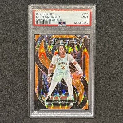 2024-25 Panini Select Premier Level Stephon Castle #175 Orange Tectonic Prizm RC