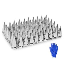 60Pcs Lug Nut Covers 33mm Spike Nut Covers ABS Chrome Plastic Anti-Rust 60 PCS