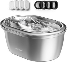 Stainless Steel Cat Water Fountain, 101Oz/3L Pet Water Fountain for Cats Inside,