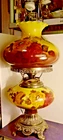 Gorgeous Vintage Gone With The Wind Hurricane 3-way parlor lamp 30" tall