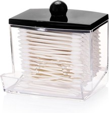 10oz Qtip Holder Dispenser Big Clear Bathroom Organizer Accessories Decor for