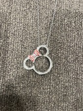 Disney Arribas Necklace Minnie Icon W/Bow Made with Crystals from Swarovski
