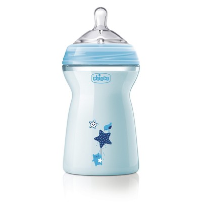 Chicco Baby Milk And Water Feeding Bottle Blue Color 330ml Capacity