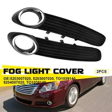 For Toyota Avalon 08-10 Front Fog Light Cover Bezels Black Chrome Trim TO1038140