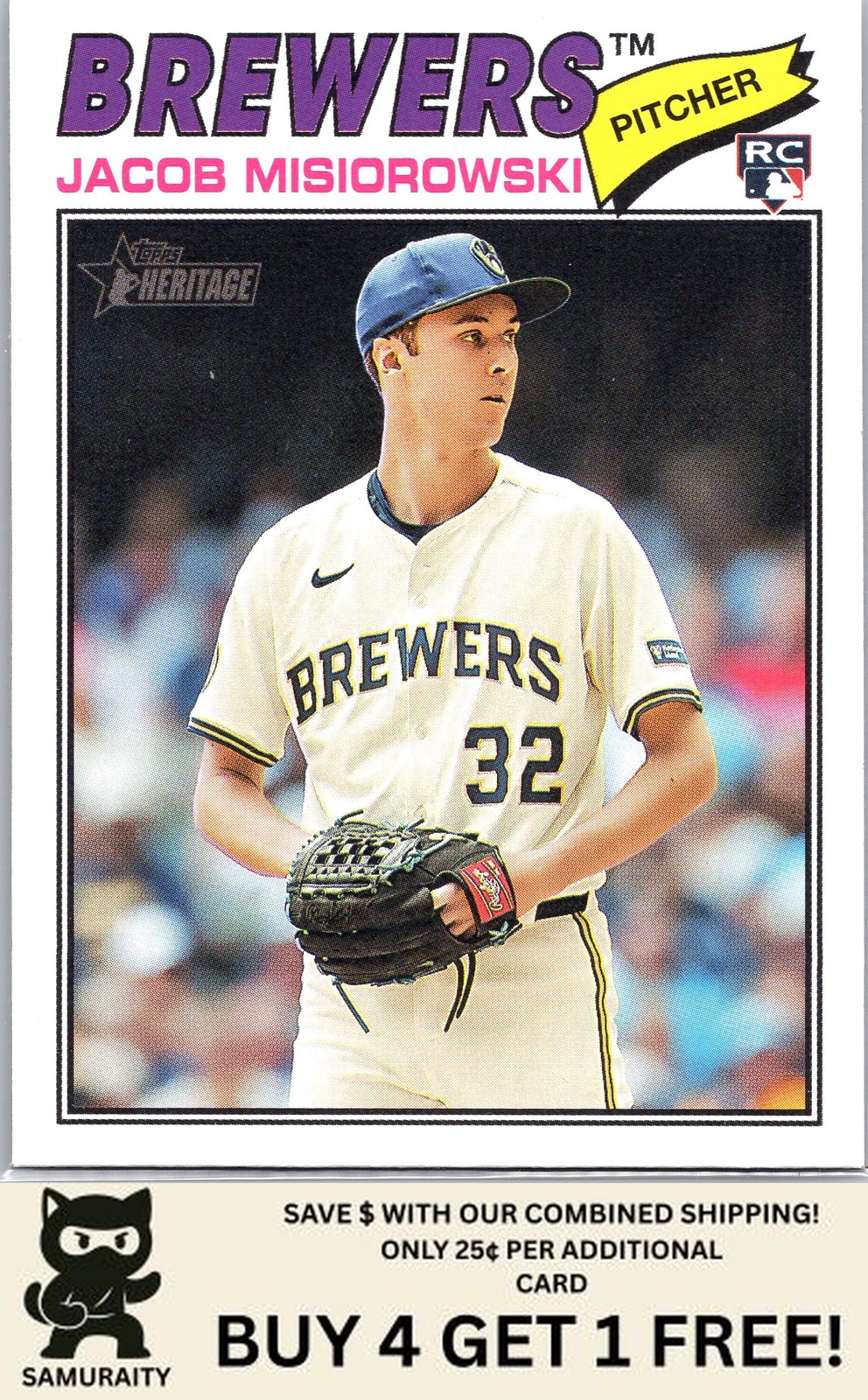 Jacob Misiorowski 2026 Topps Heritage #144 Rookie Near Mint or Better