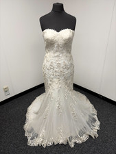 Anna Sorrano Sleeveless Lace Tulle Overlay Fishtail Wedding Dress See Descrip