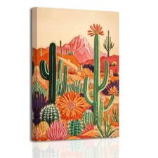 Mexican Cactus Wall Art Vintage Desert Floral Pictures Boho Southwestern Sagu...