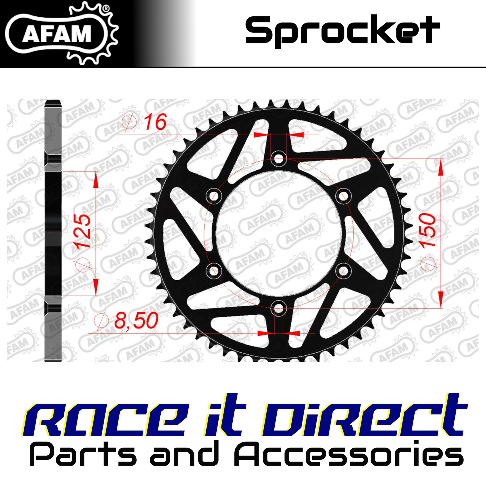 Sprocket for GASGAS EX 300 2024 HDK 49T Rear AFAM