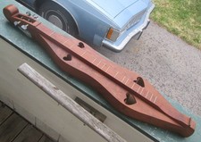 Vintage Appalachian Wooden Wood Dulcimer-4 String-Heart Sound Holes, Hourglass