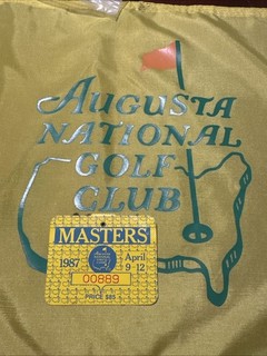 1987 Masters Badge Augusta National Golf Club Larry MizeWins Ticket