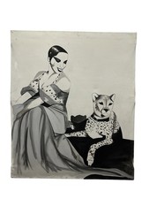 Monumental Portrait Inspired by Josephine Baker 59x69 Canvas Art