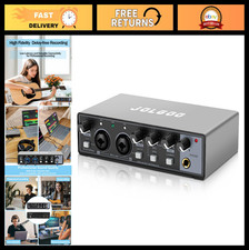 24-Bit USB Audio Interface Sound Card for Recording, XLR/Line In, Low Latency, P