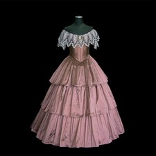 1850s Vintage Victorian Evening Dresses Princess Theatre Stage Show Costume Gown