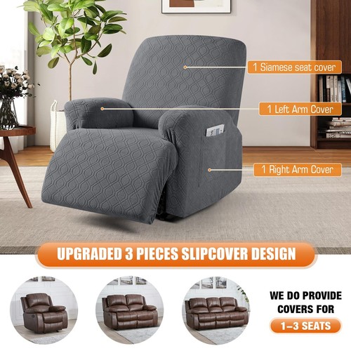 Recliner Chair Cover, 3-Pieces Stretch Recliner Covers for Recliner Chair Sof... - Picture 6 of 6