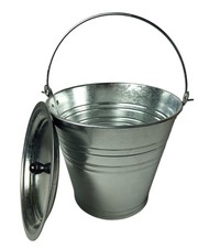 Zinkeimer 12 Liter verzinkt mit Metallgriff - Garteneimer Ascheeimer