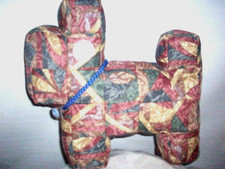 Handmade Patchwork Dog Scottie multi colour  Cushion