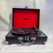ION Vinyl Motion Portable Turntable Record Player Black/Red Vinyl to MP3 USB