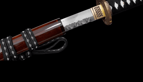 Espada Samurai Japonesa Hecha a Mano Katana Damasco Acero Rojo Oscuro Saya Latón Fittin - Imagen 1 de 16